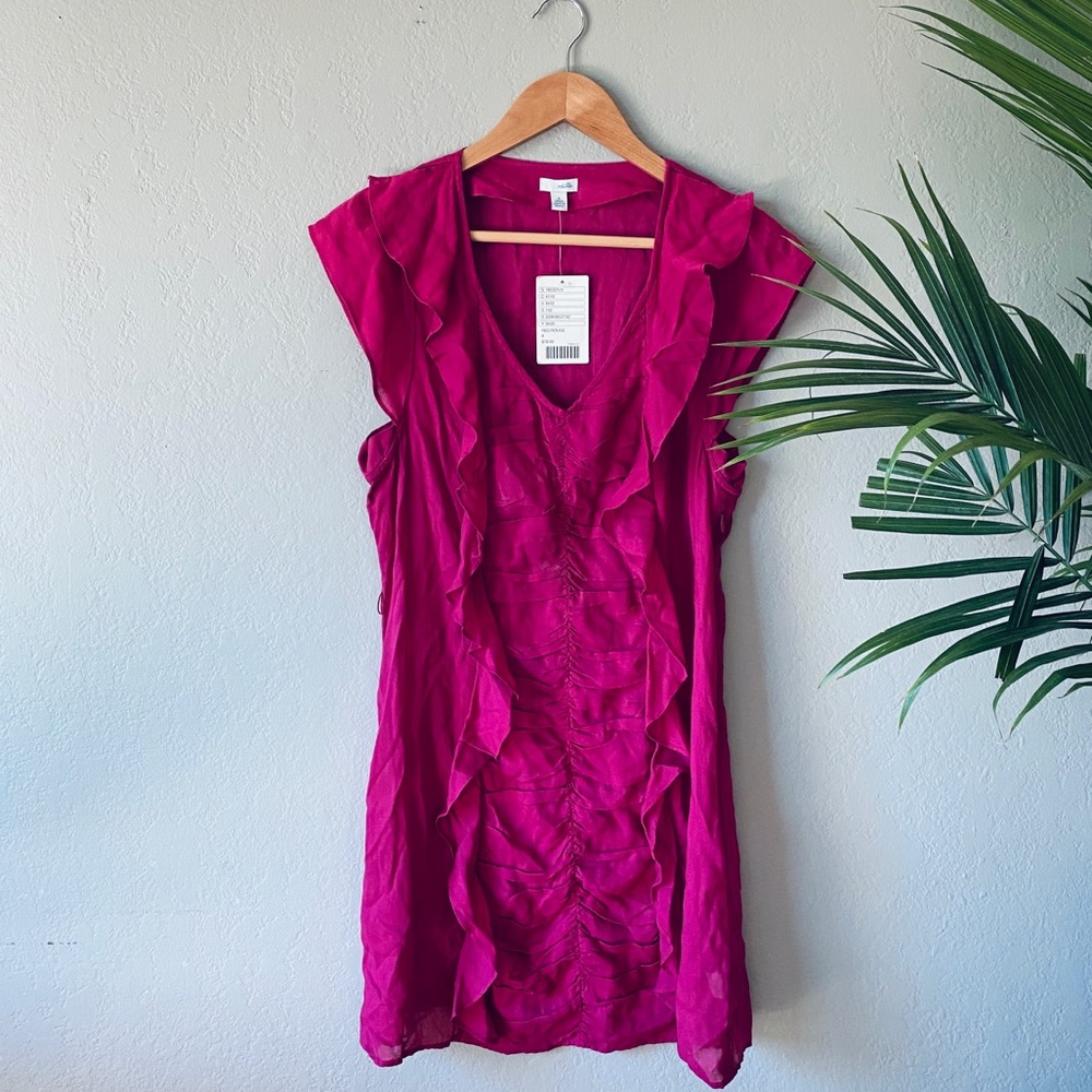 Anthropologie Odille Lissome Pleated Ruffle Dress
